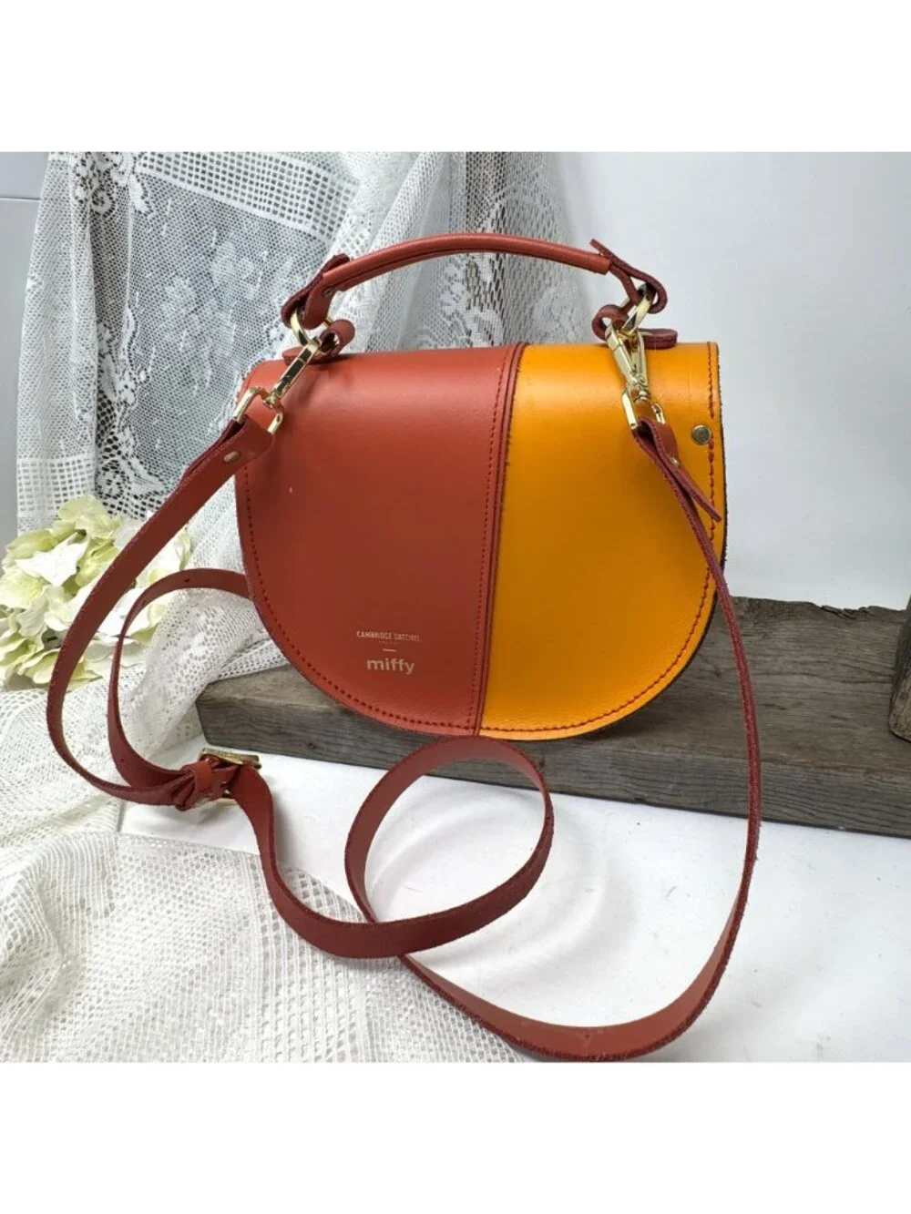 Hiding Miffy Isla by Cambridge Satchel Company Leather Carrot Orange Purse